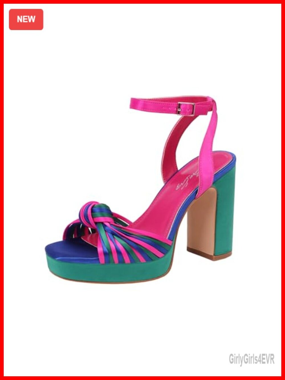 Strappy Platform Chunky Block Heel Square Open Toe Sandals